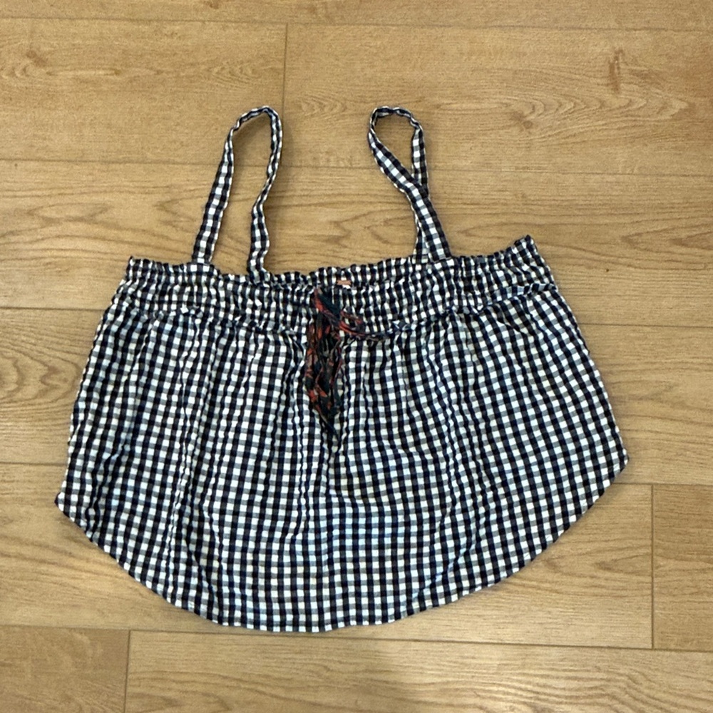 NWT Free People Gingham Tie Front Tank